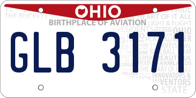 OH license plate GLB3171