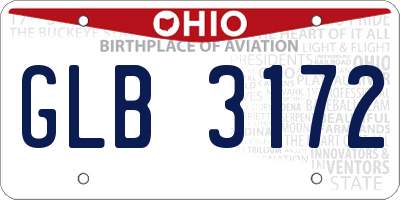 OH license plate GLB3172