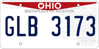 OH license plate GLB3173