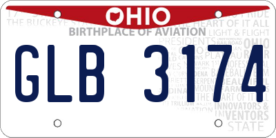 OH license plate GLB3174