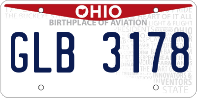 OH license plate GLB3178