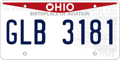 OH license plate GLB3181