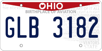 OH license plate GLB3182
