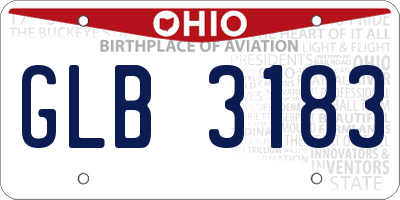 OH license plate GLB3183