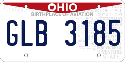 OH license plate GLB3185