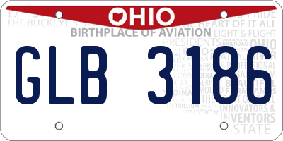 OH license plate GLB3186