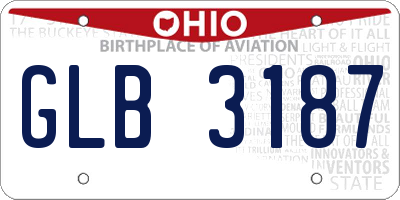 OH license plate GLB3187