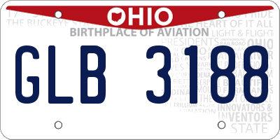 OH license plate GLB3188