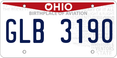 OH license plate GLB3190