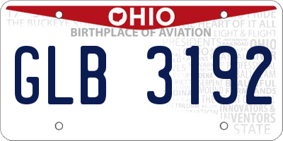 OH license plate GLB3192