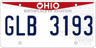OH license plate GLB3193