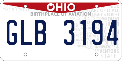 OH license plate GLB3194