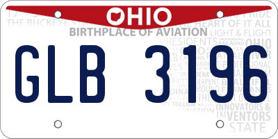OH license plate GLB3196