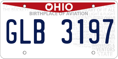 OH license plate GLB3197
