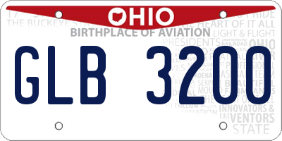OH license plate GLB3200