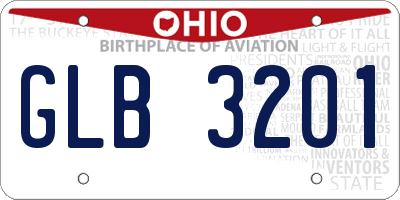 OH license plate GLB3201