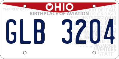 OH license plate GLB3204
