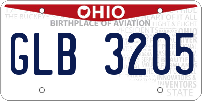 OH license plate GLB3205