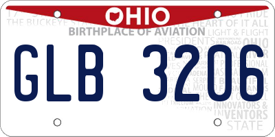 OH license plate GLB3206