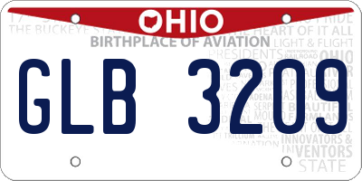 OH license plate GLB3209