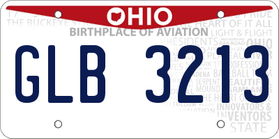 OH license plate GLB3213