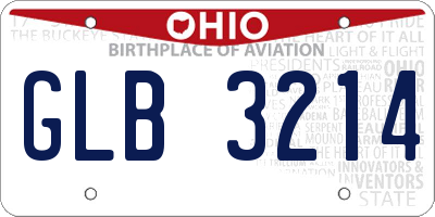 OH license plate GLB3214