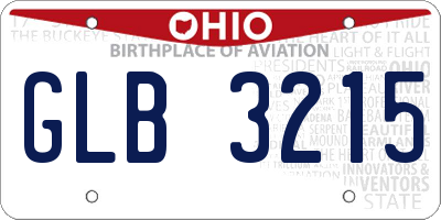 OH license plate GLB3215