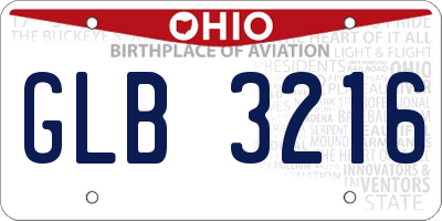 OH license plate GLB3216