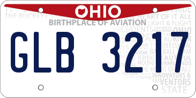 OH license plate GLB3217