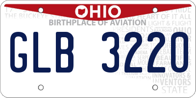 OH license plate GLB3220