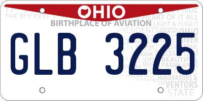 OH license plate GLB3225