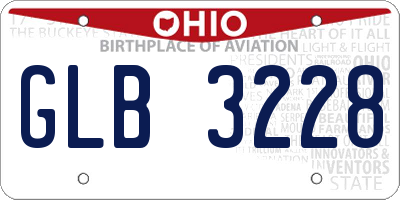 OH license plate GLB3228