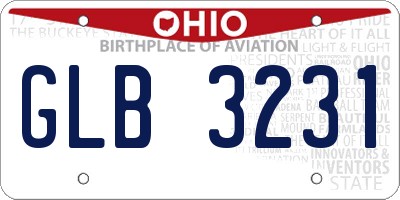 OH license plate GLB3231