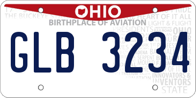 OH license plate GLB3234
