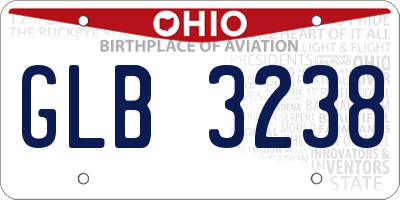 OH license plate GLB3238