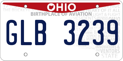 OH license plate GLB3239