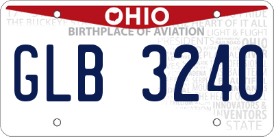 OH license plate GLB3240