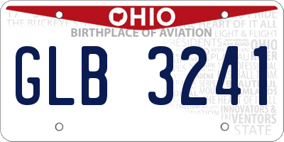 OH license plate GLB3241