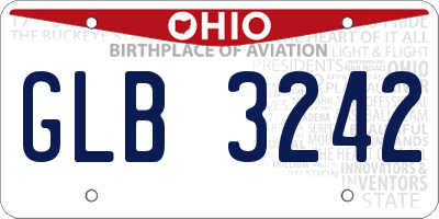 OH license plate GLB3242