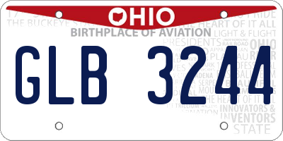 OH license plate GLB3244