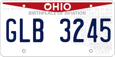 OH license plate GLB3245