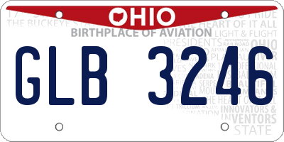 OH license plate GLB3246