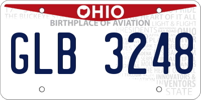 OH license plate GLB3248