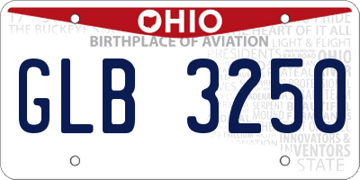 OH license plate GLB3250