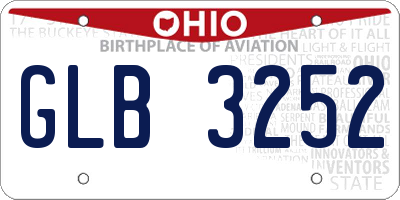 OH license plate GLB3252
