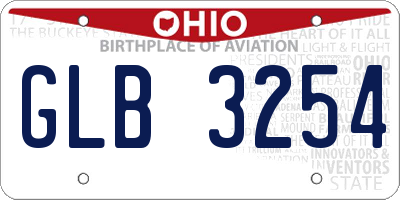 OH license plate GLB3254