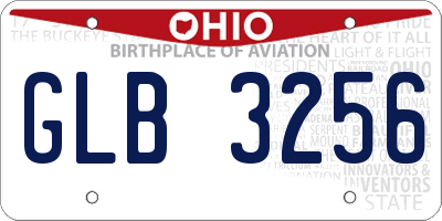 OH license plate GLB3256