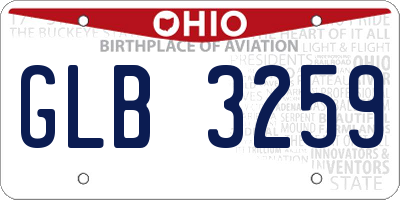 OH license plate GLB3259