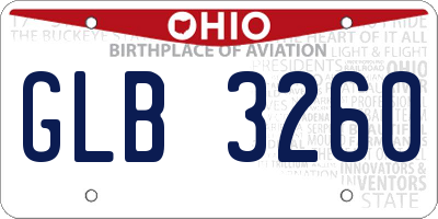 OH license plate GLB3260