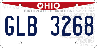 OH license plate GLB3268